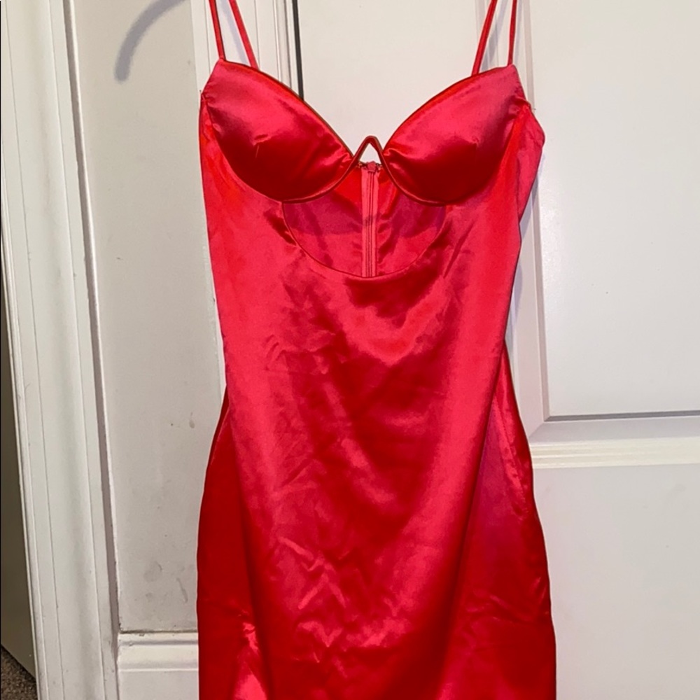 Bright Pink Satin Mini Dress 💕